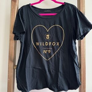 Wildfox Black and Gold Slight Flare-out No. 9 T-Shirt